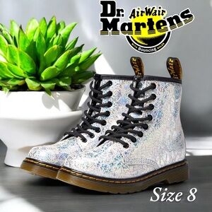 Dr. Martens Silver Glitter Kids Boots | toddler